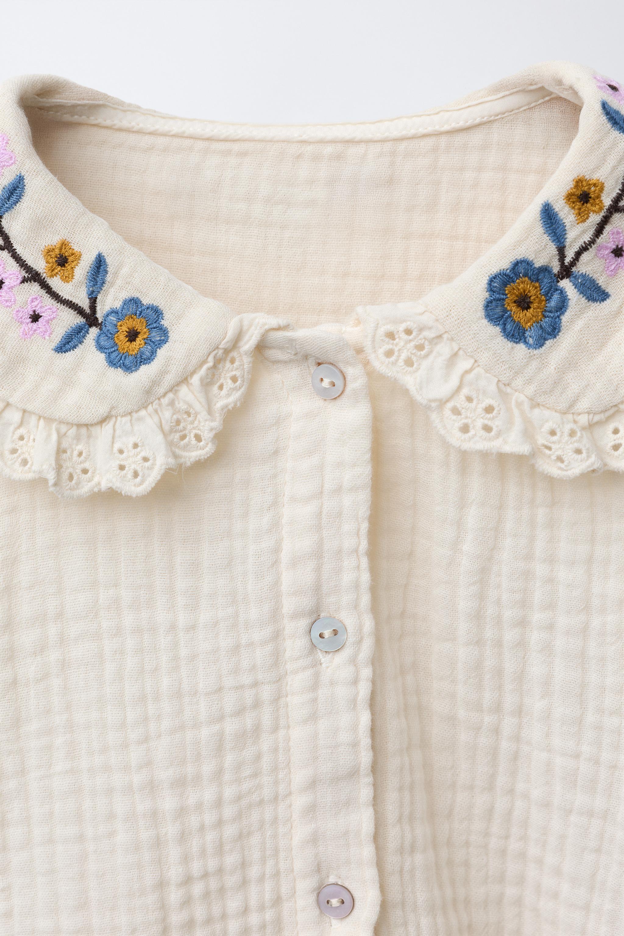 EMBROIDERED FLORAL TEXTURED SHIRT